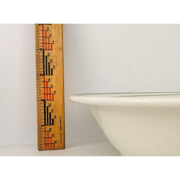 1942 Green Striped Serving Bowl Warwick 10" Restaurant Ware Heavy China Vintage - Picture 7 of 8